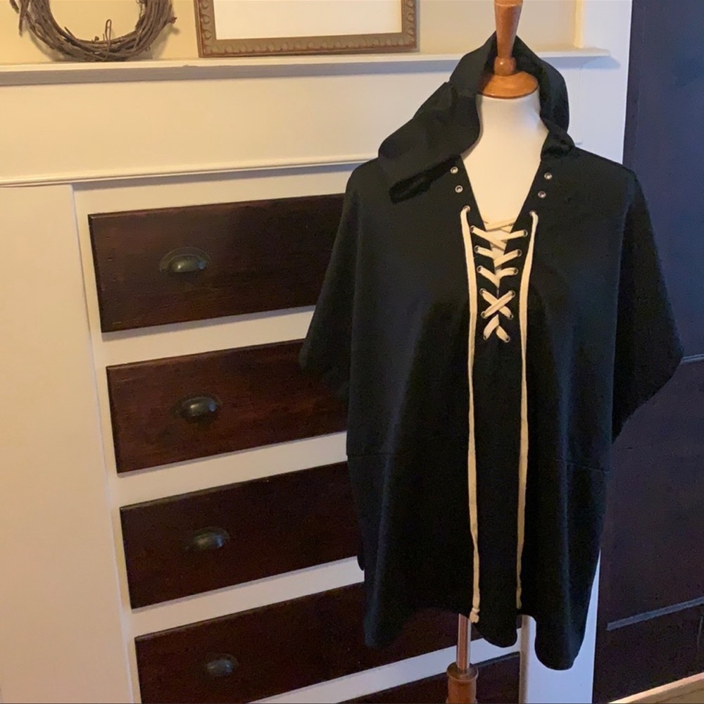 Free People Hooded Poncho